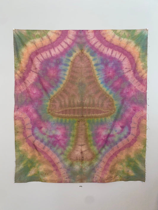 Pastel Mushroom Tie Dye Tapestry