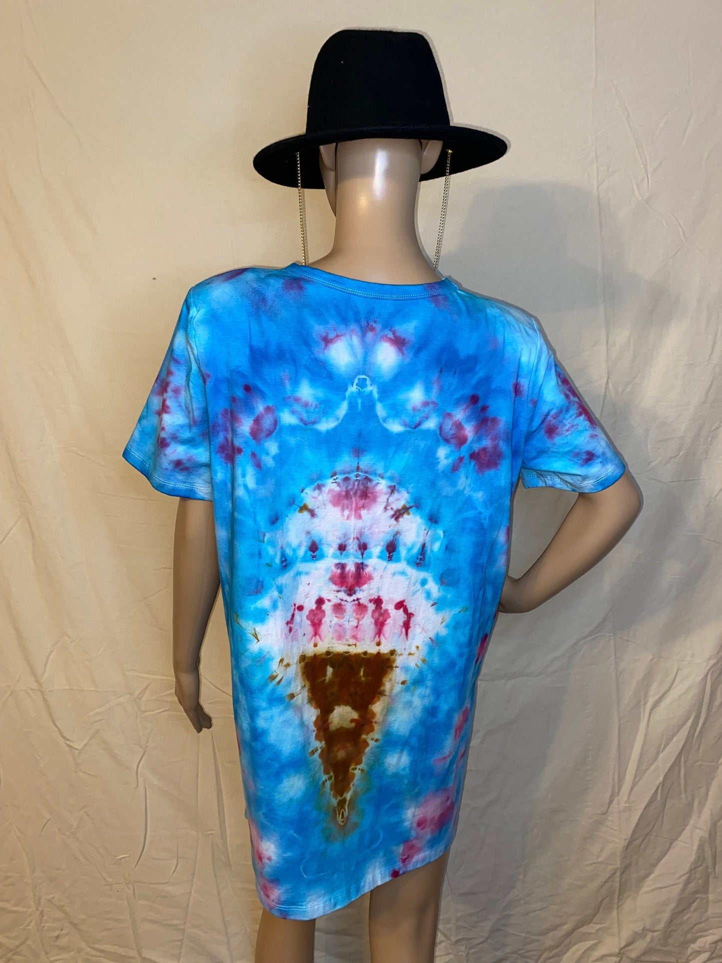 Ice Cream Cone Tie Dye T-shirt Dress Size Small