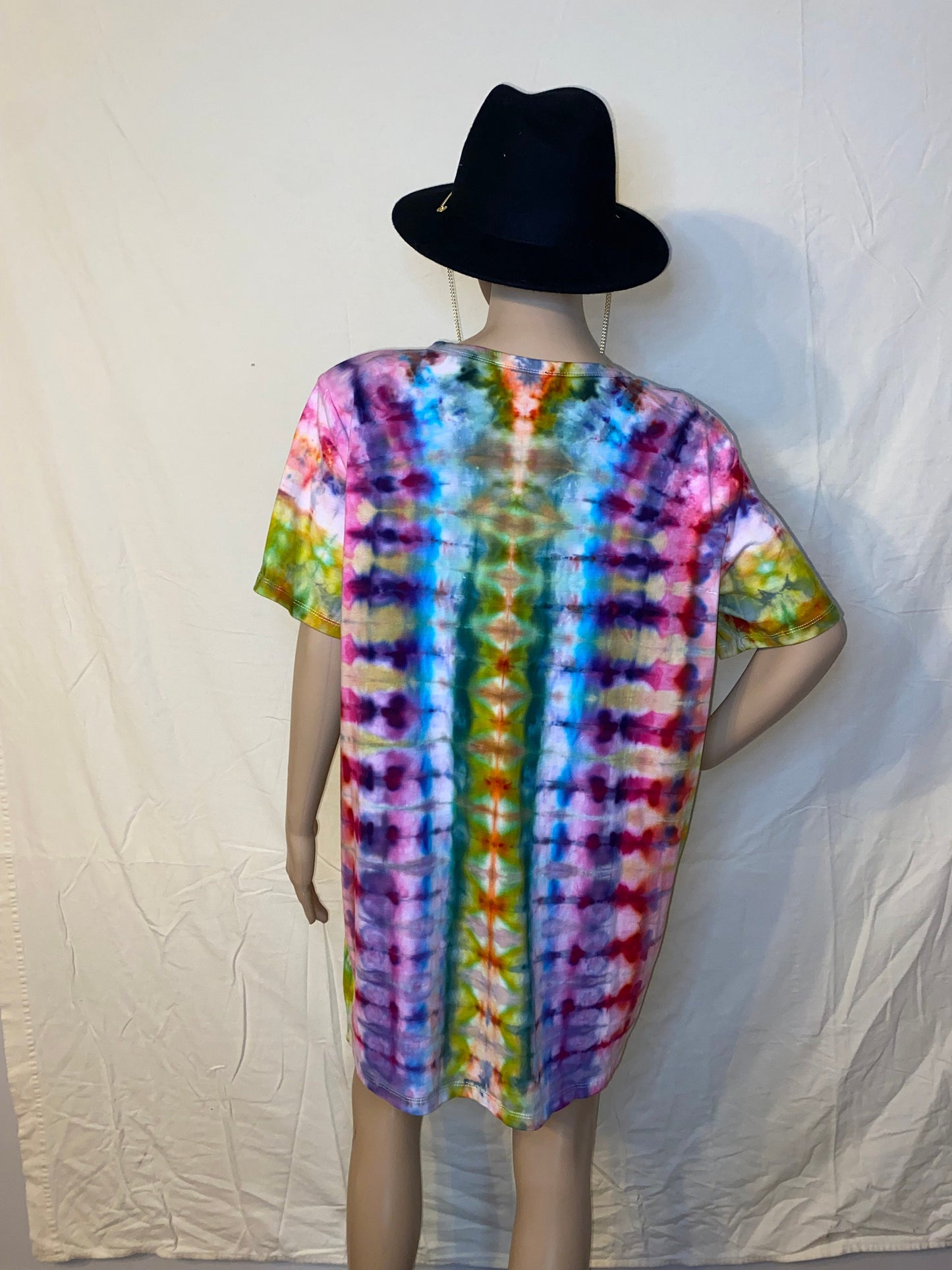 Rainbow Tie Dye T-shirt Dress Size Large