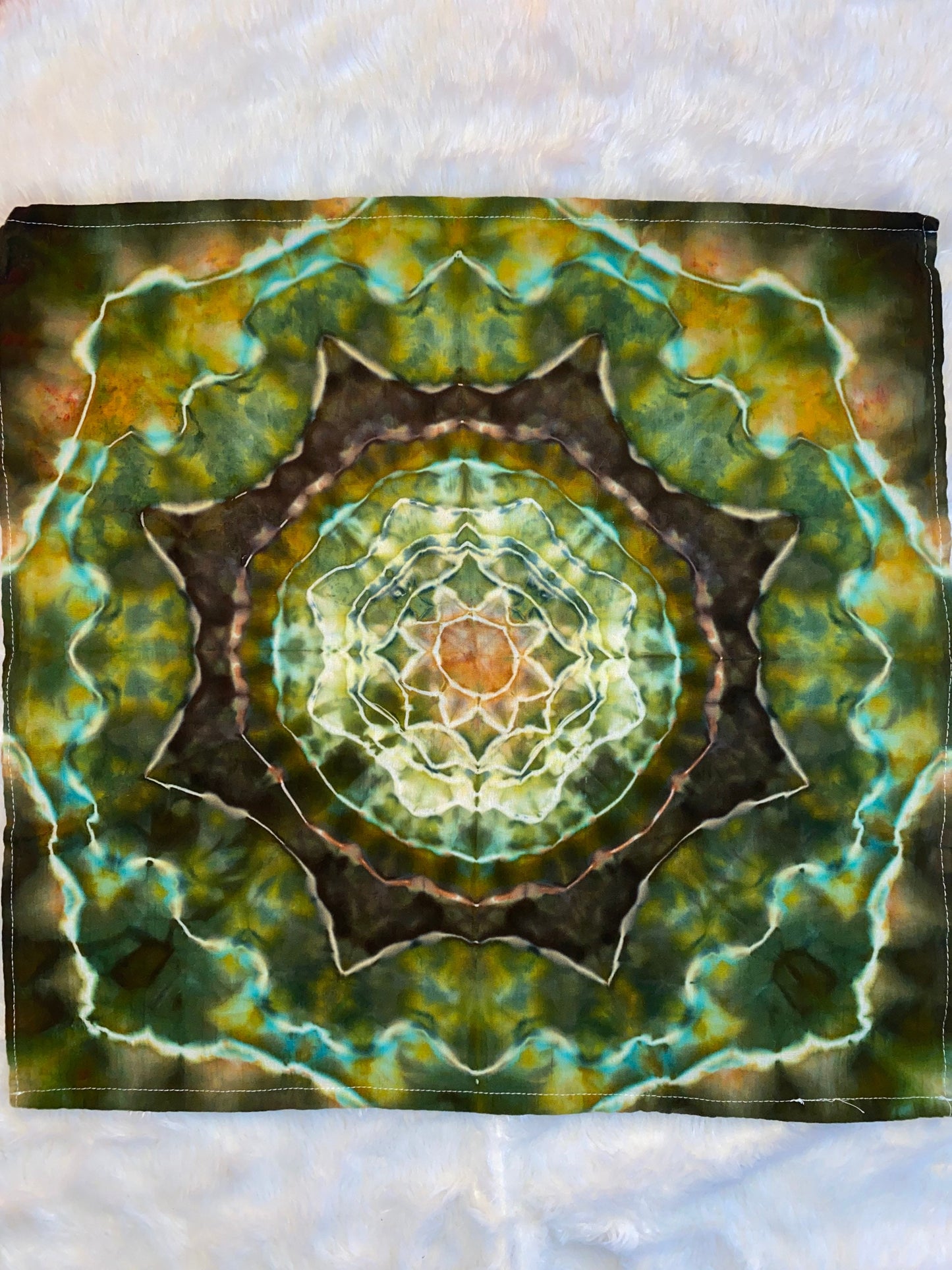 Green Malachite Mandala Tapestry
